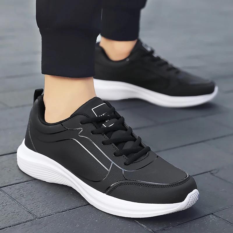 2025 nouveaux hommes légers baskets en cuir décontractées antidérapant respirant mâle chaussures de