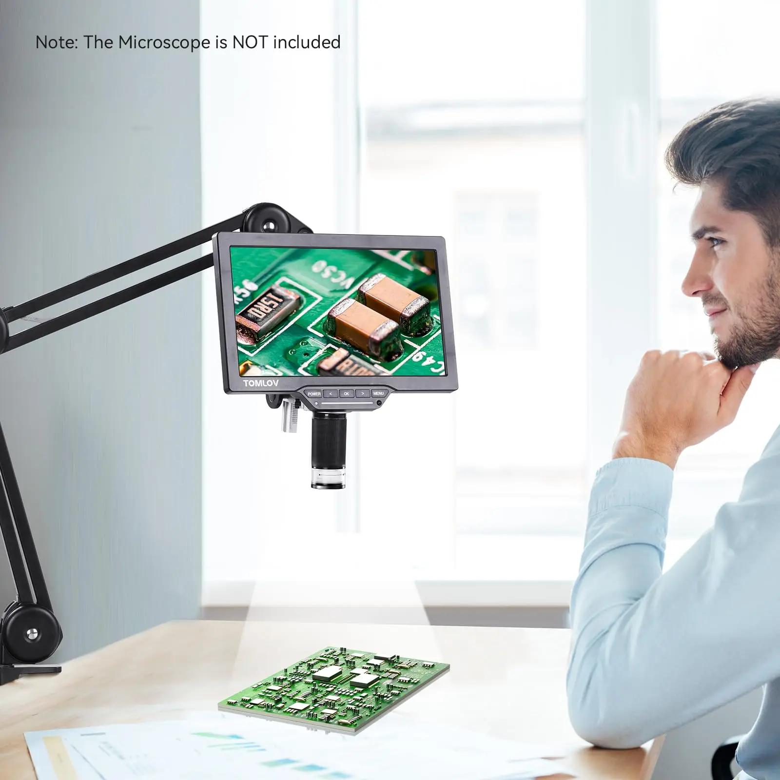 TOMLOV support de Microscope numérique à bras Flexible, bras de ciseaux à flèche de Suspension améli