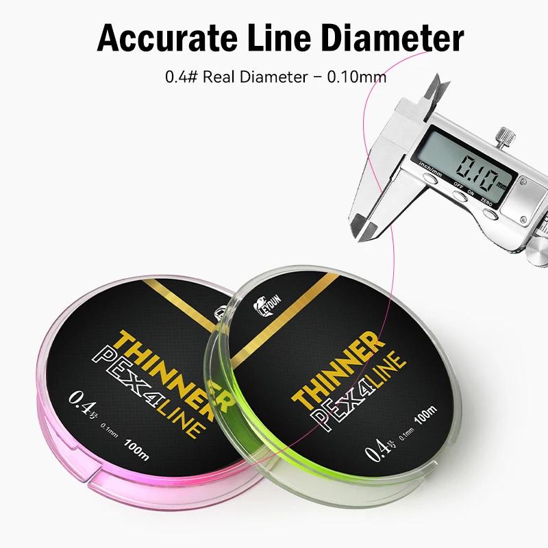 LEYDUN Micro mince lignes de pêche 100m 150m MT8 4 brins tressé PE japon Monofilament ligne de pêche