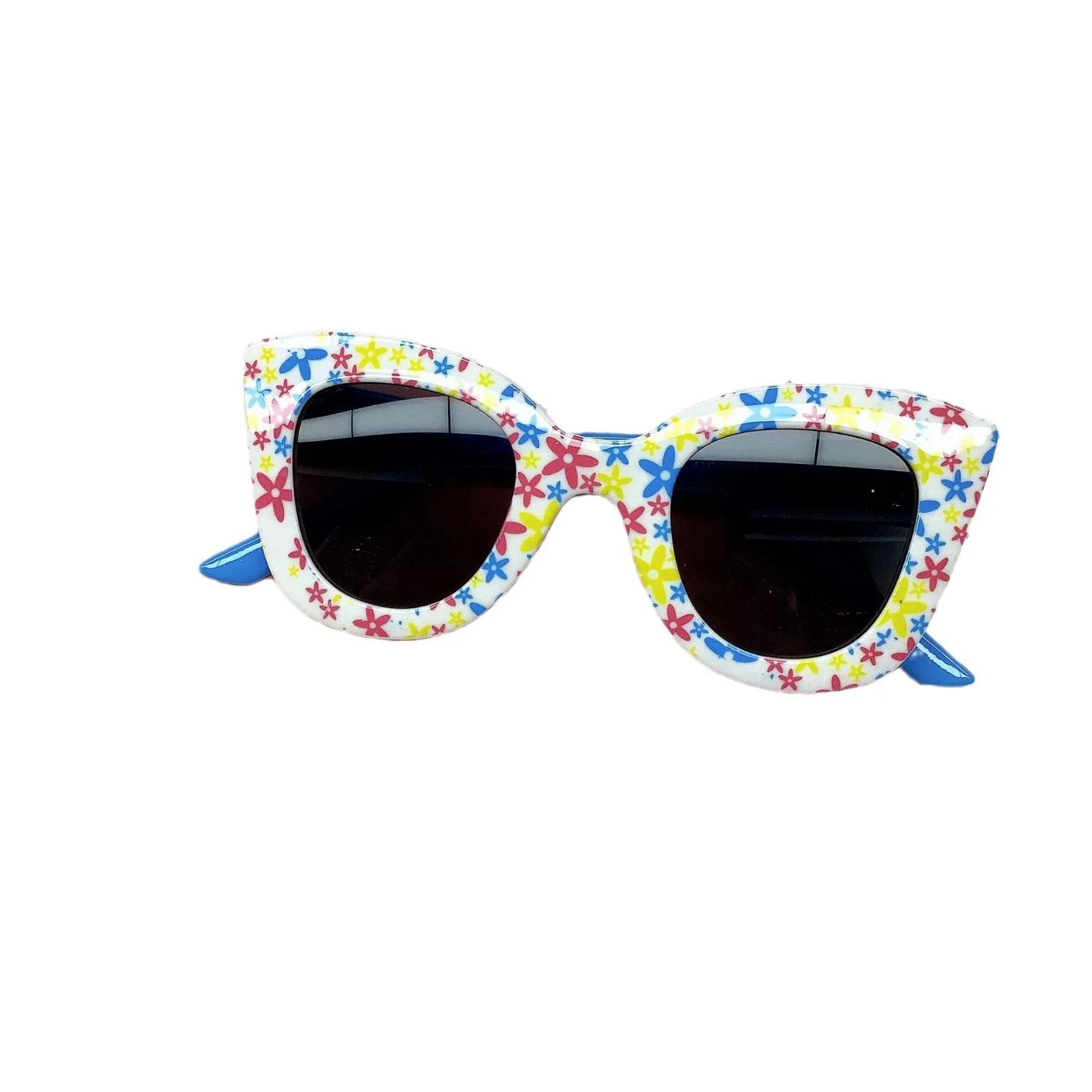Nouveau sac de voyage à la mode, lunettes de soleil à fleurs pour enfants, Anti UV, lunettes de Prot