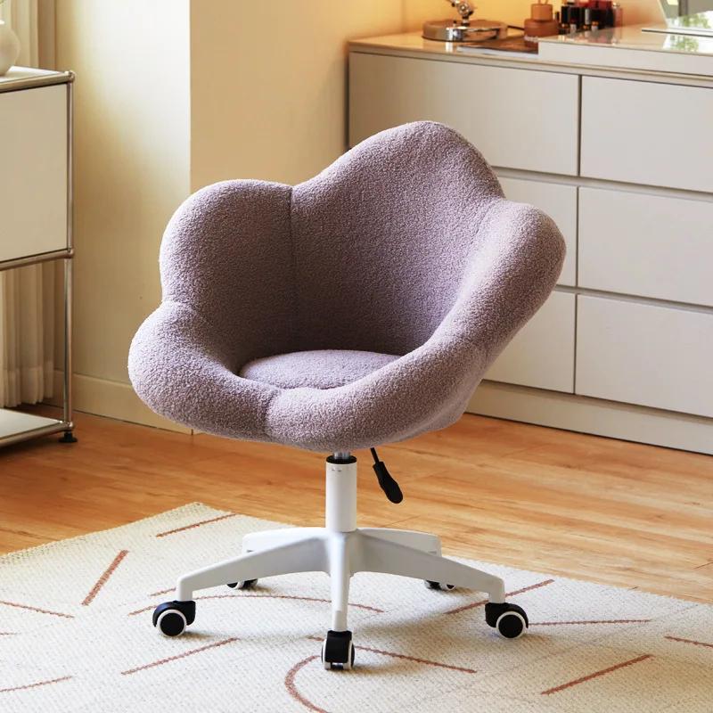 FORMWELL-Chaise de Bureau à Domicile en Laine d'Agneau Réglable, avec Dossier Mi-Dessus, Touffeté Mo