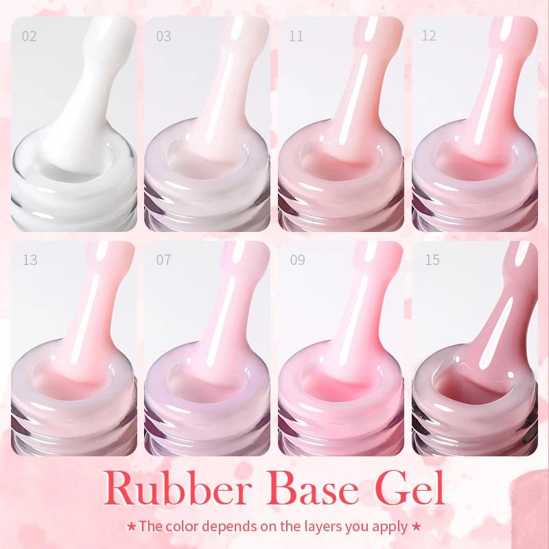 BORN PRETTY vernis à ongles Gel à Base de caoutchouc rose laiteux paillettes 15ml vernis Semi-Perman