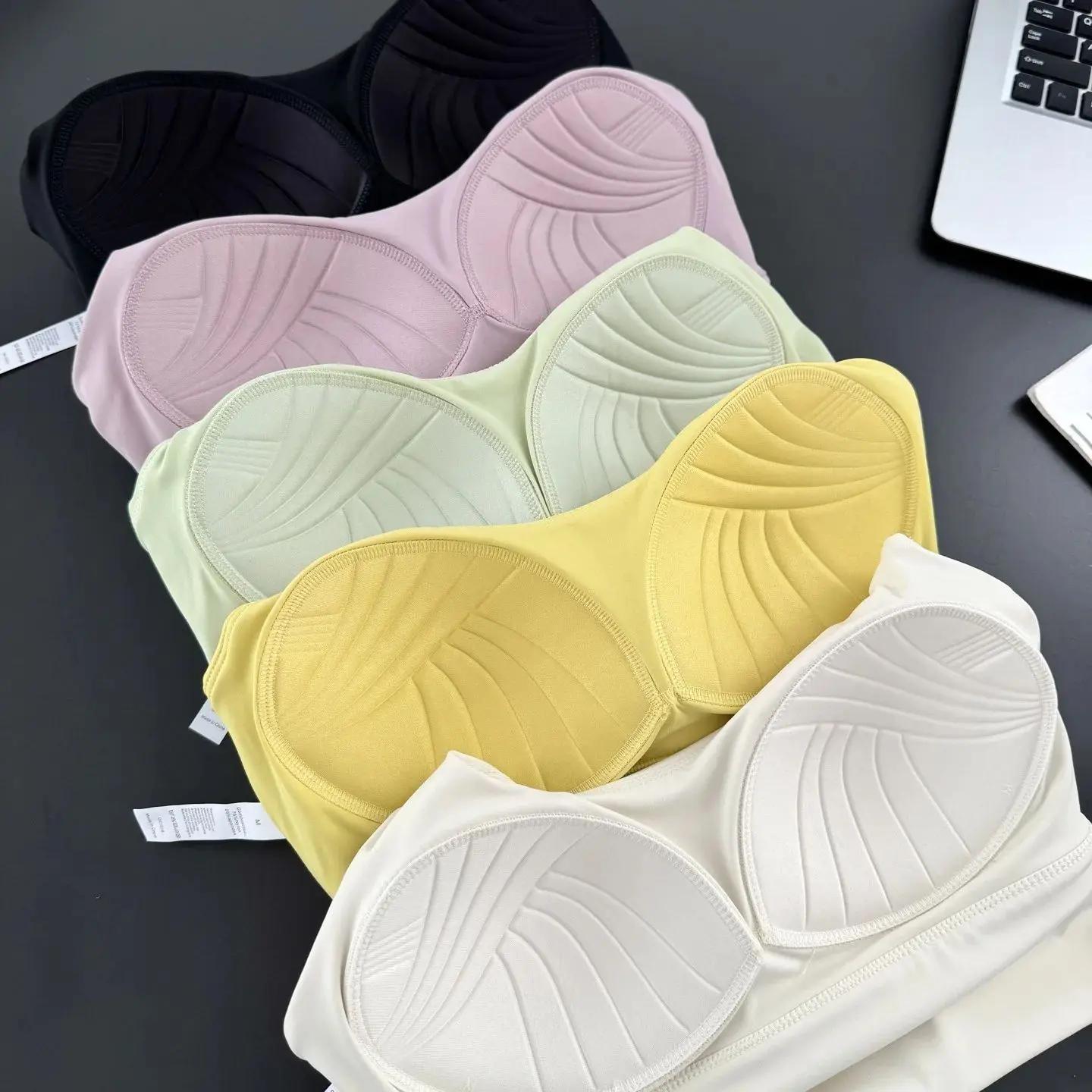 Soutien-gorge de sport intégré à bonnets fixes pour femme, débardeur d'entraînement dos nu pour la c