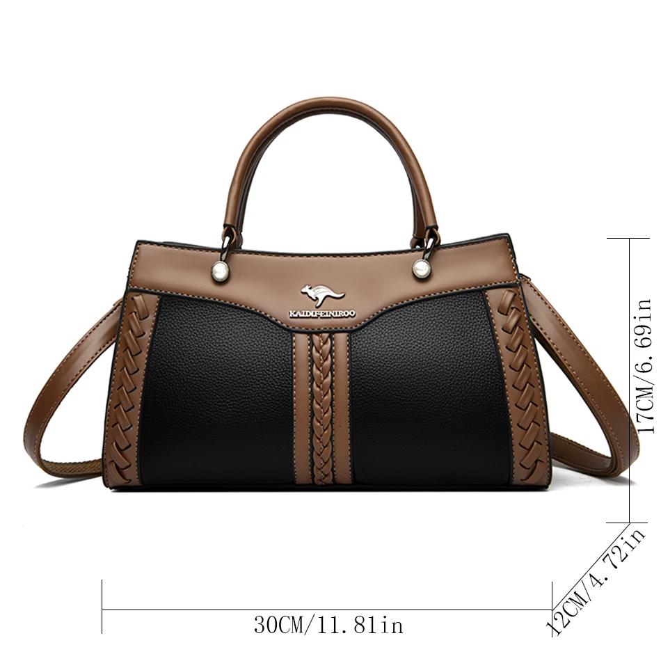 Sac à main multicouche de luxe pour femmes, sacoche tendance de bonne qualité en cuir souple, sac à