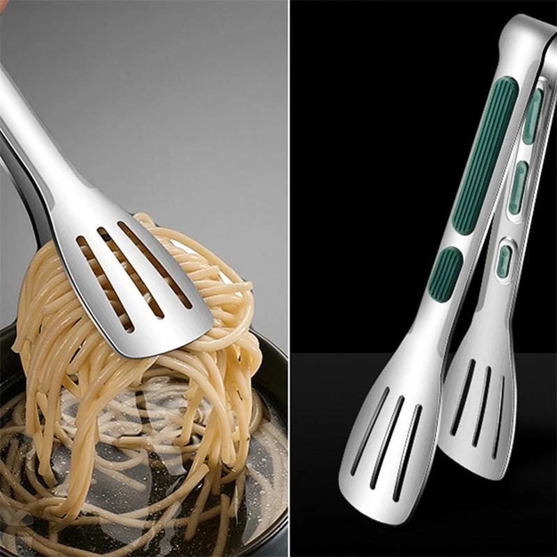 Pinces alimentaires antidérapantes en acier inoxydable, pince de service pour viande, salade, pain,