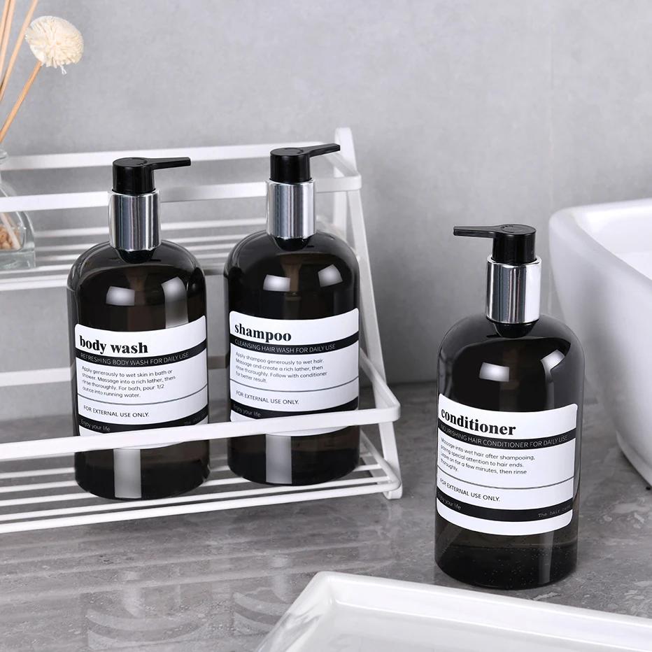 Ensemble d'étiquettes autocollantes pour salle de bain, shampoing et Gel douche, distributeur de sav