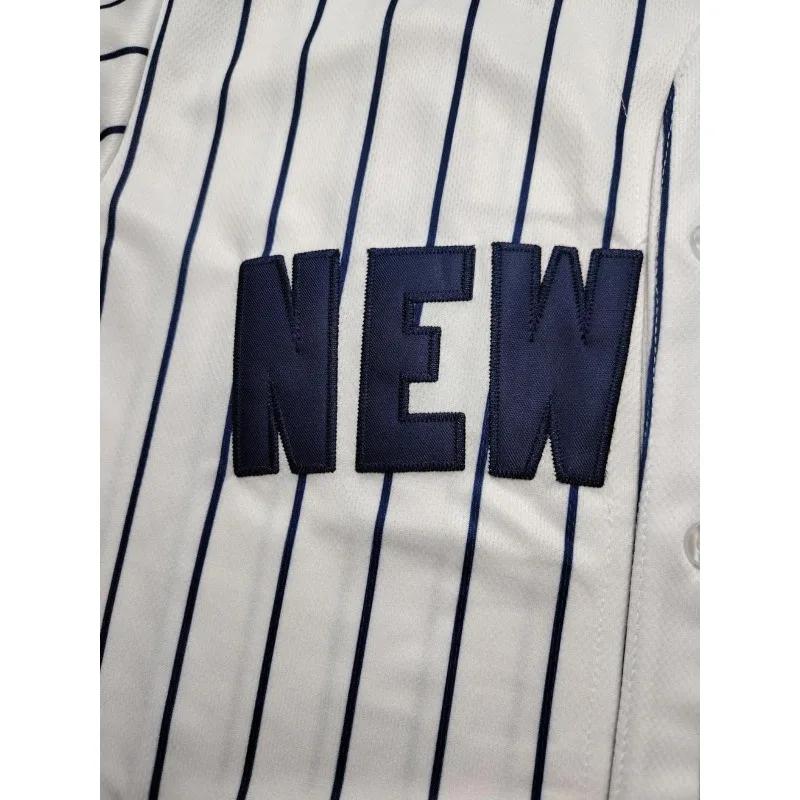 Nouvelle York pour hommes # 2 maillots de Baseball brodés, uniforme de sport respirant rétro pour l'