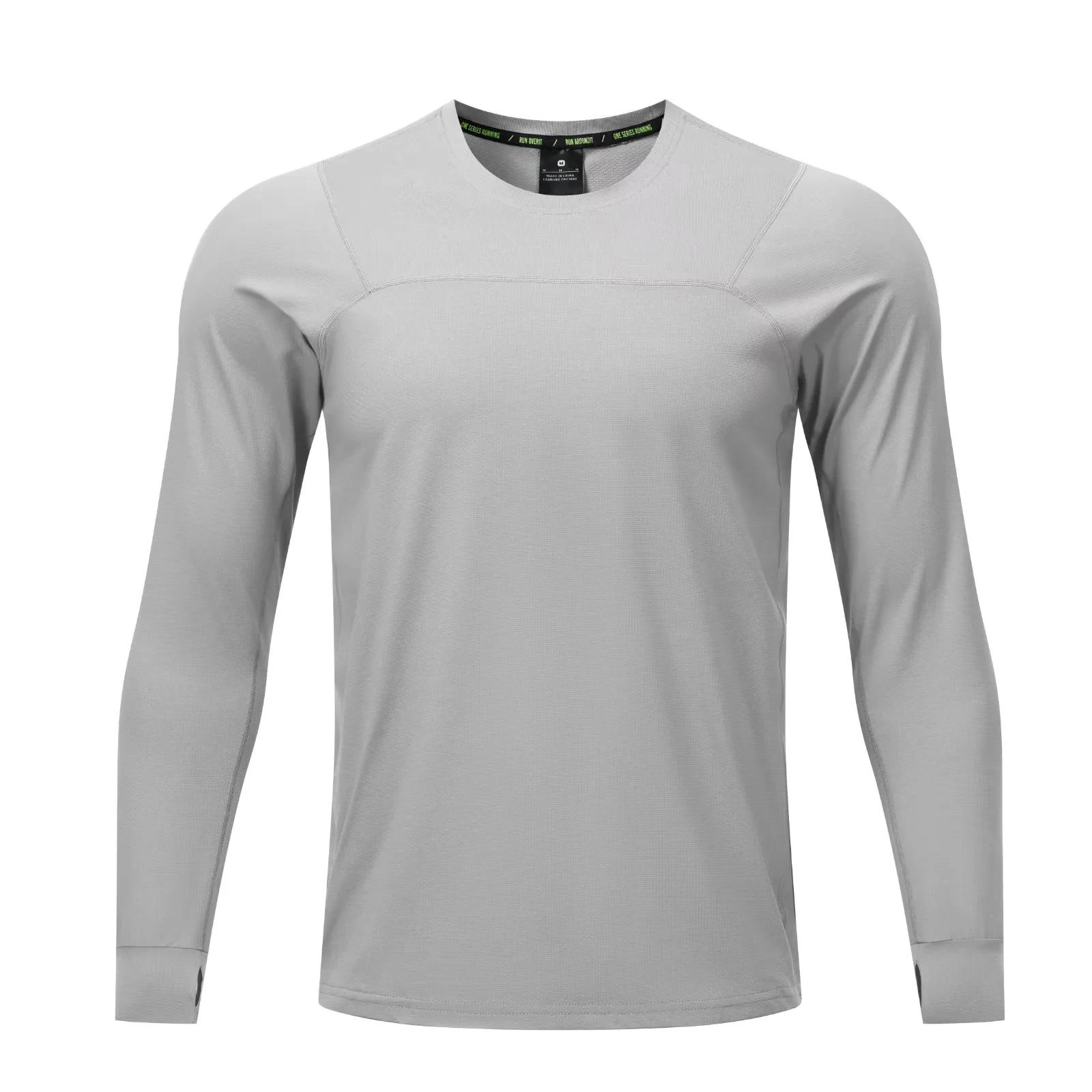T-shirt de course à manches longues pour homme, automne-hiver, séchage rapide, coupe ample, pour spo