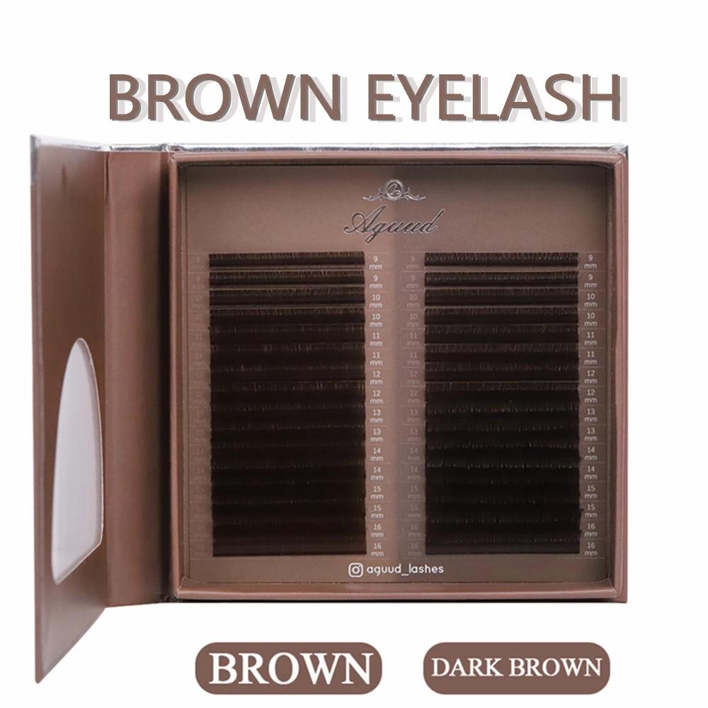 AGUUD 32 rangées couleur chocolat marron cils Premium couleur Caramel vison individuel cachemire Vol