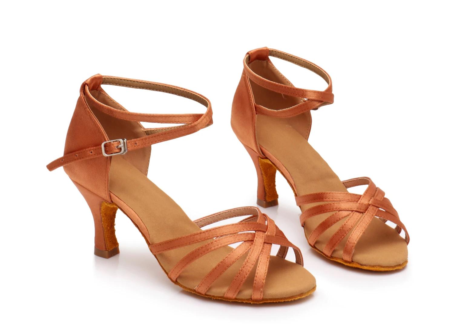 Chaussures danse latine femme professionnelle - Salsa jazz semelle souple 5/7 cm