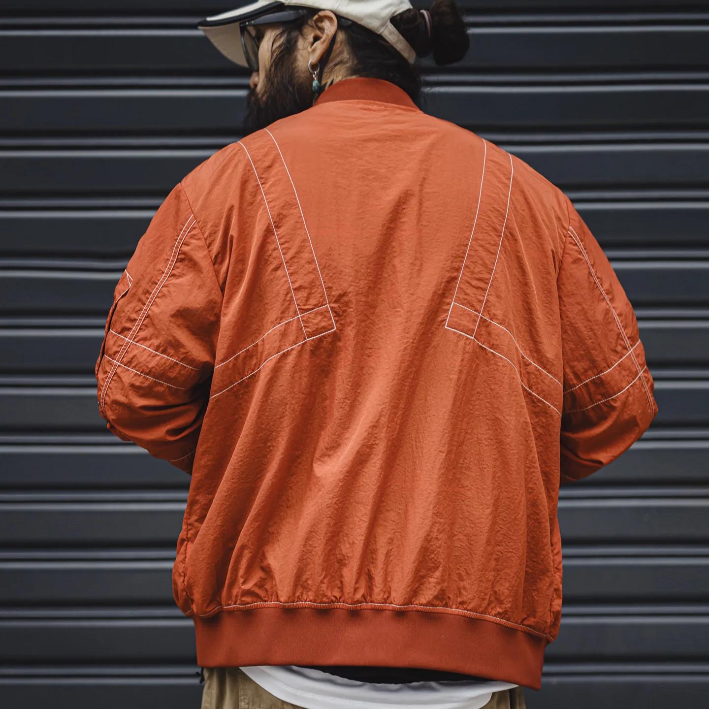 Blouson bomber MA1 Maden pour homme, veste de pilote légère, fermeture éclair, style baseball classi