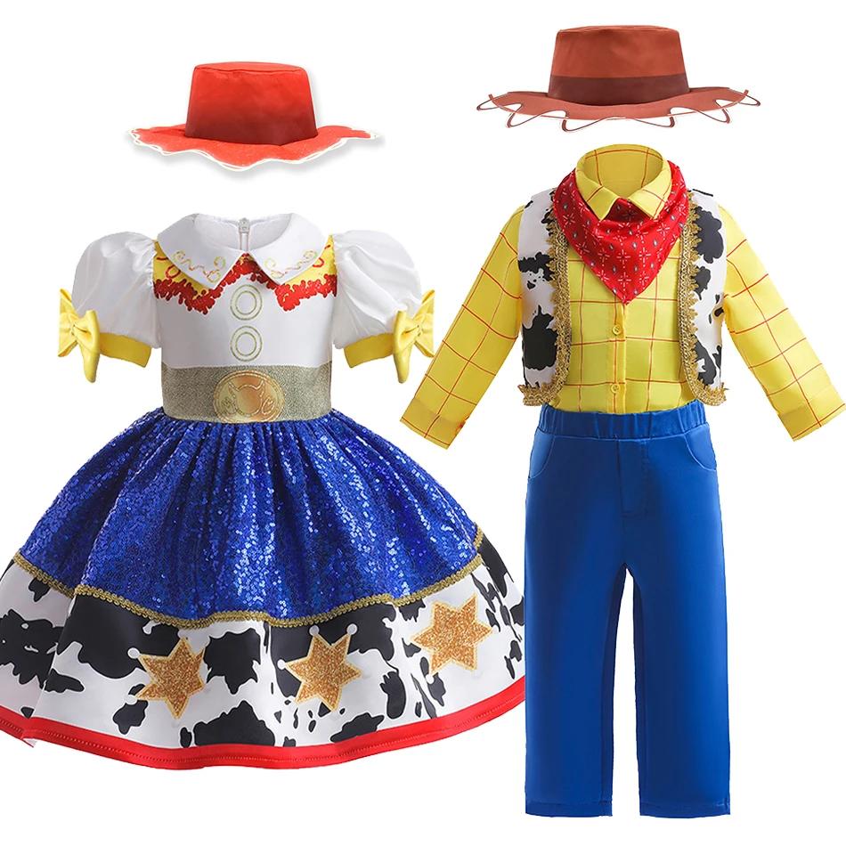 Déguisement Woody pour Halloween, robe de Cosplay Jessie pour garçons et filles, ensembles fantaisie