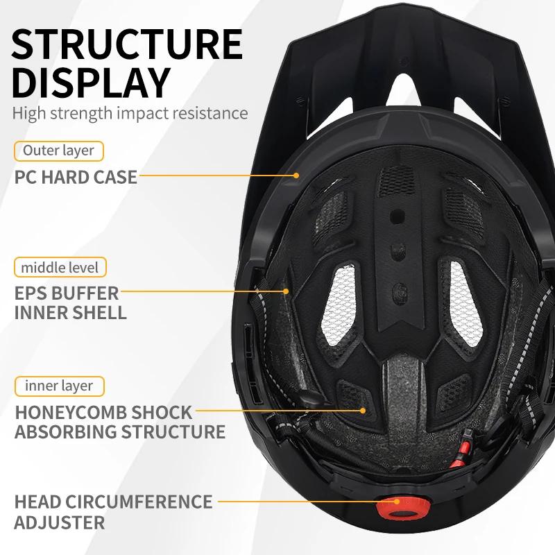 Eastinear 2023 casque de vélo adulte intégral casque de moto détachable léger protection de la tête