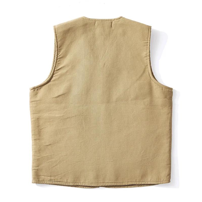 Gilet en laine épaissie doublé de sourire pour hommes et femmes, col en V, glaçure, extérieur, entra