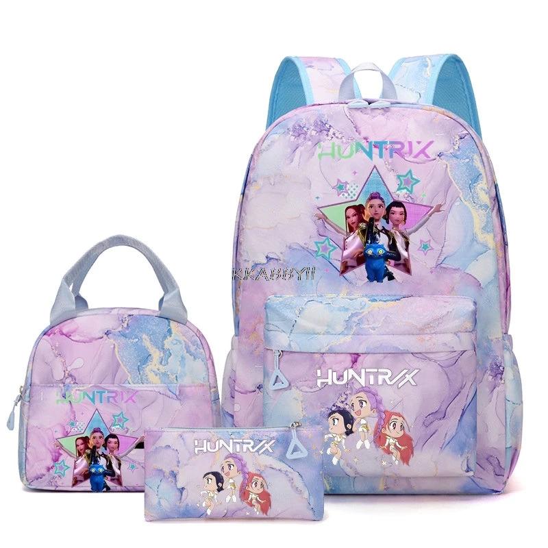 Sac à dos scolaire pour étudiants KPop Demon Hunters, sac à dos quotidien imprimé film pour fille et