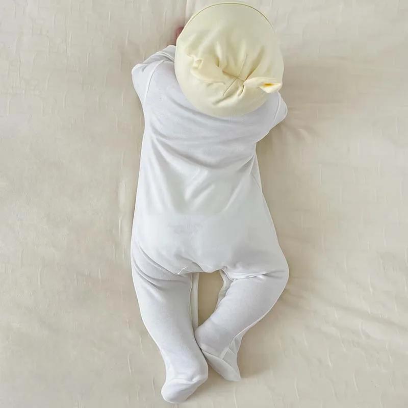 Ensemble pour nouveau-né garçon et fille, 100% coton, manches longues, couleur unie, barboteuse, cha