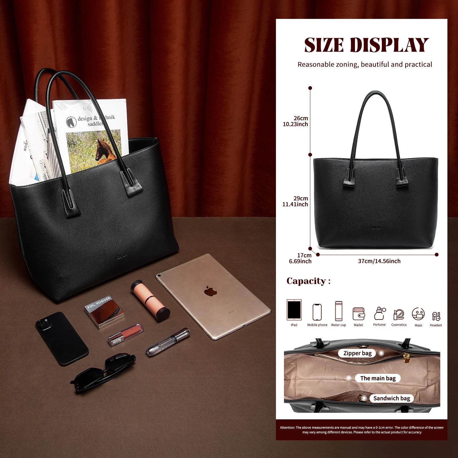 Sac fourre-tout CHCH pour femme, collection Printemps 2026, marron velours, grande capacité, sac à m