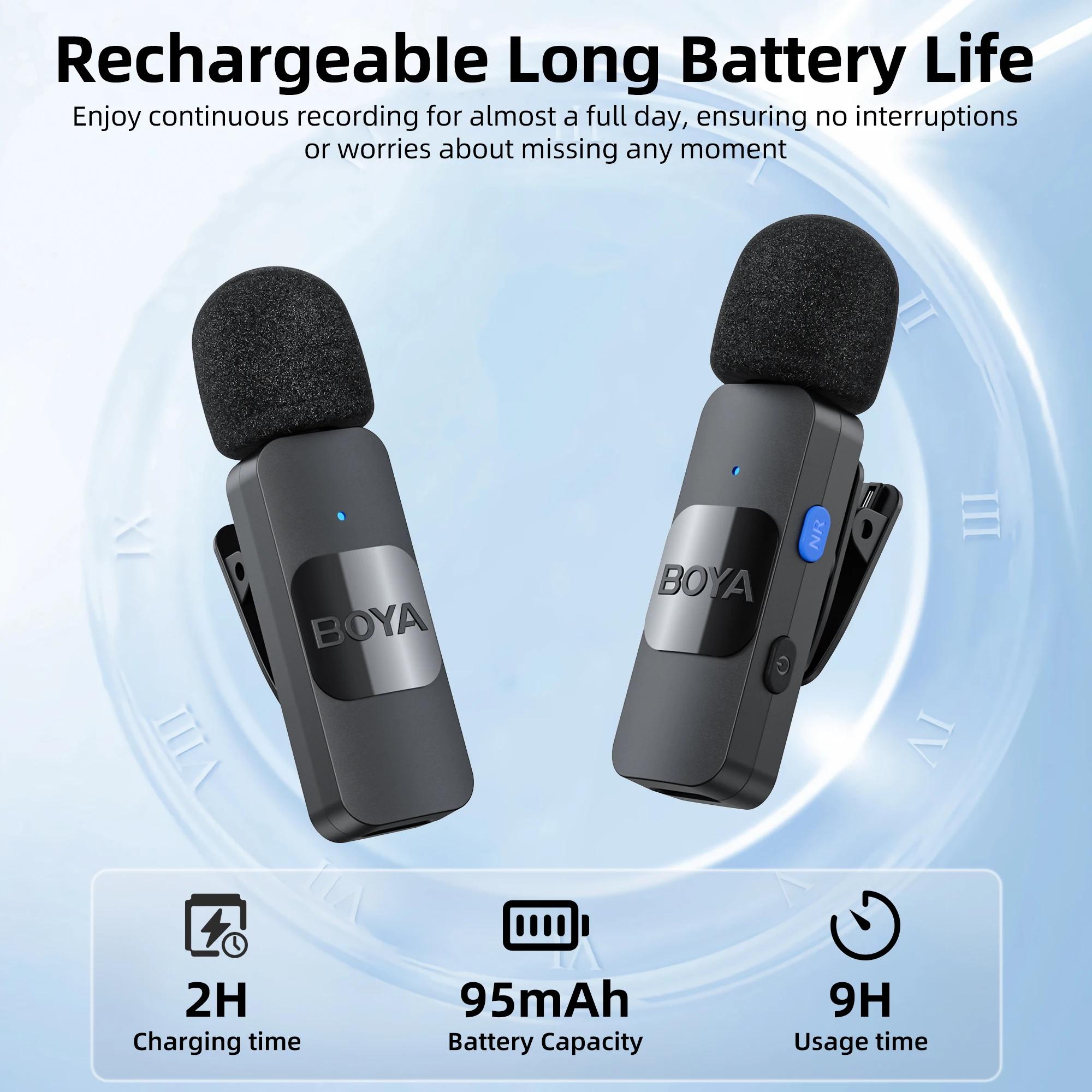 BOYA BY-V – Mini Microphone Lavalier professionnel sans fil, pour iPhone, iPad, Android, diffusion e