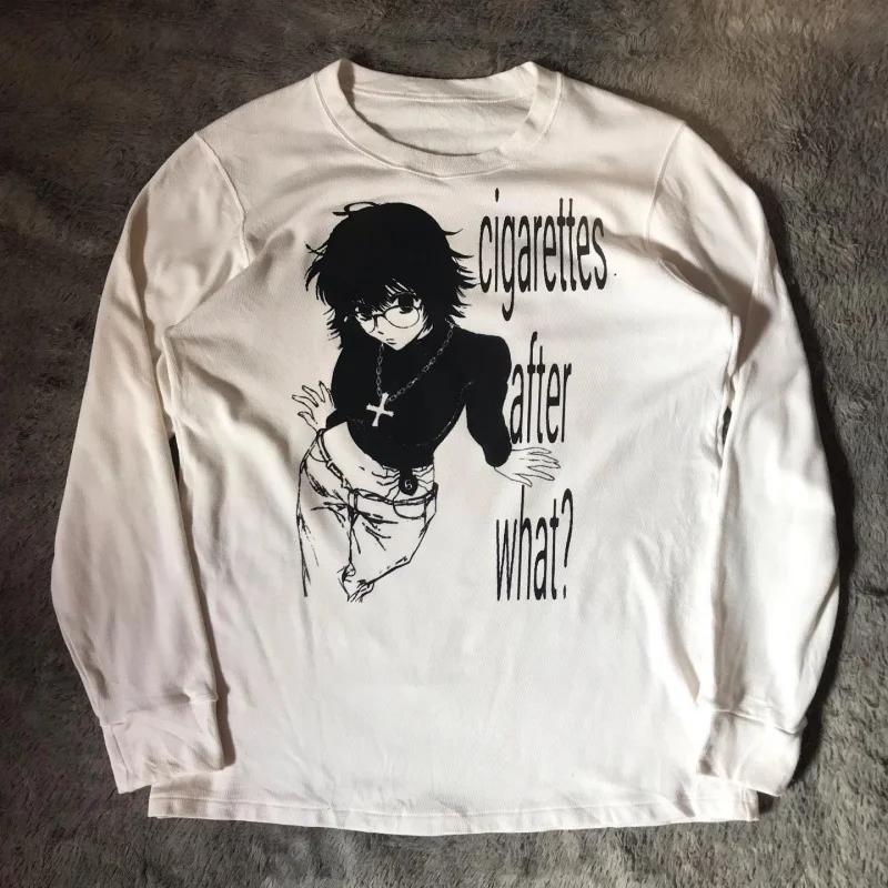 Femmes rétro mignon Harajuku Slim fit hauts dame blanc T-Shirts décontractés filles lettre Anime imp