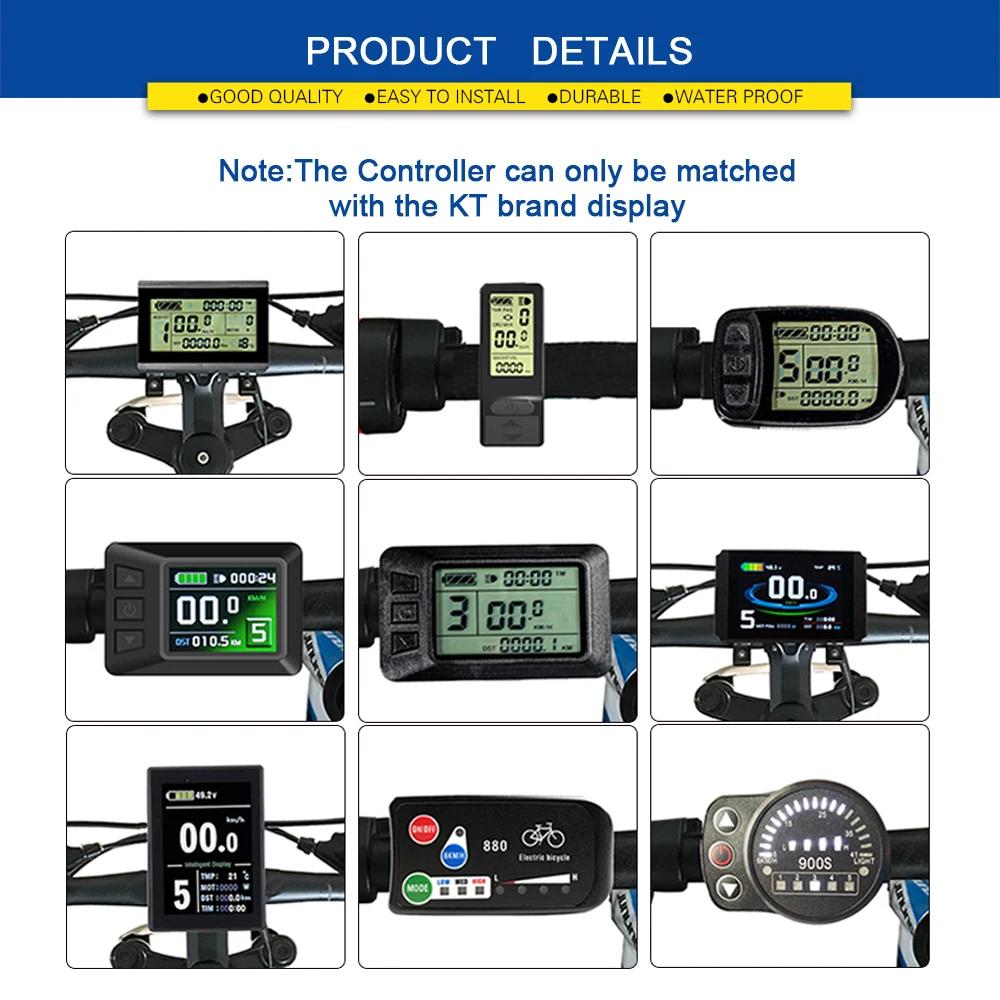 KT-Contrôleur de vélo électrique, 36V, 48V, 15A, 17A, 22A, 25A, carré, onde sinusoïdale, 250W, 350W,
