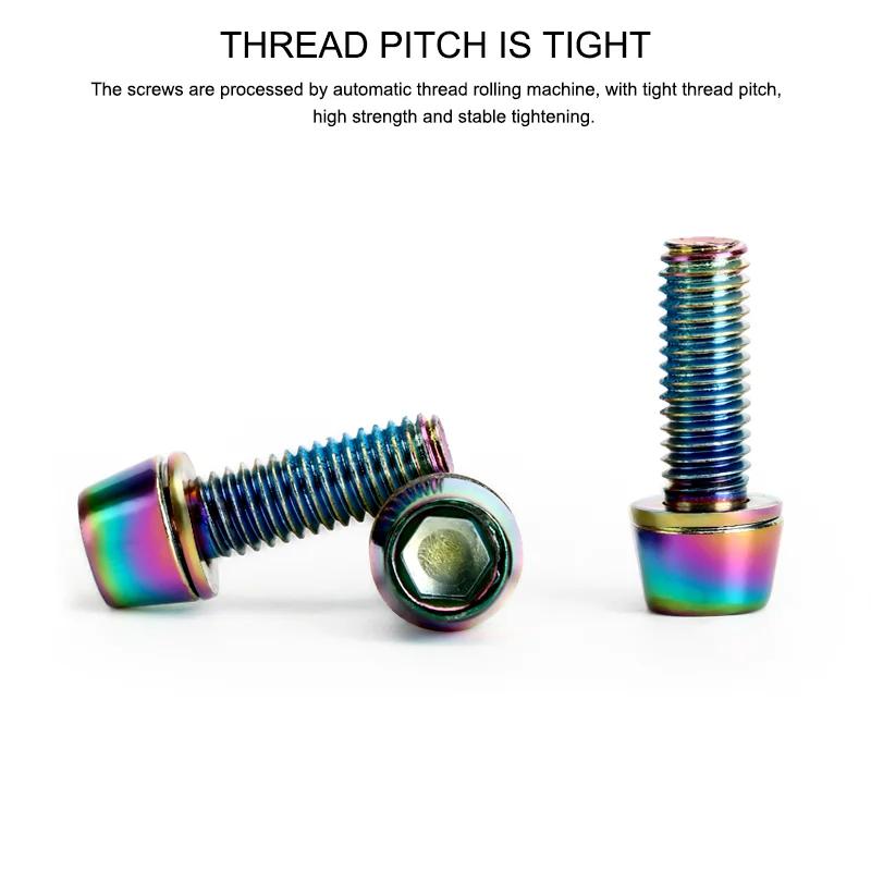 Pince à boulon d'étrier de frein à disque de vélo, vis fixes M6 x 18MM, acier allié coloré plaqué ti