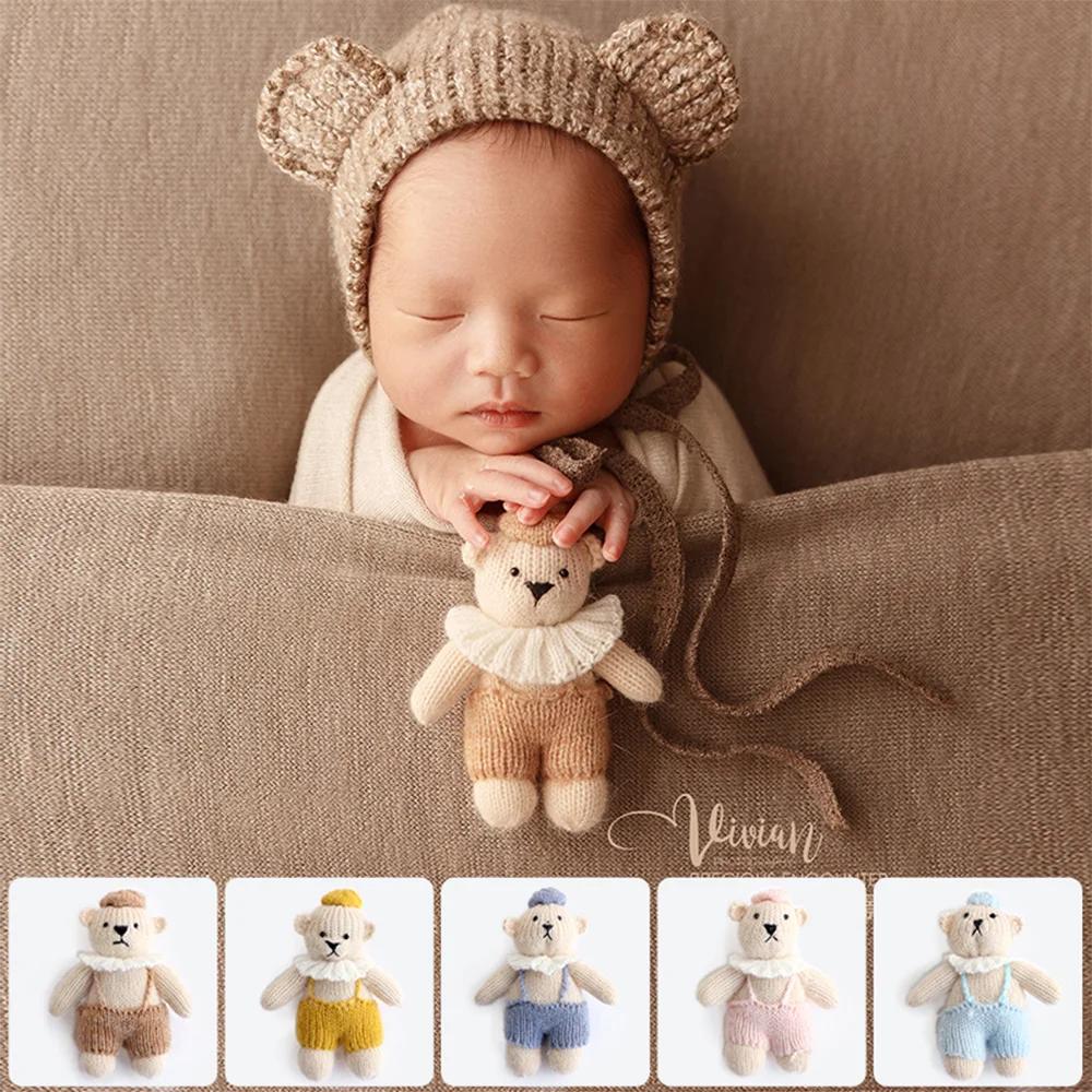 Bonbons ours en peluche tricotés à la main, jouet de photographie Mohair, mignon Crochet, Image anim