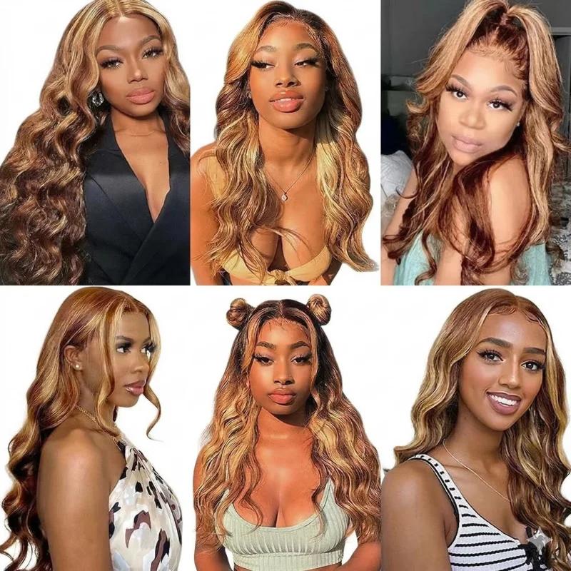 Extensions de Cheveux Humains Ondulés Ombrés de 30, 40, 50 Pouces, Mèches Blondes Non Traitées, Chev