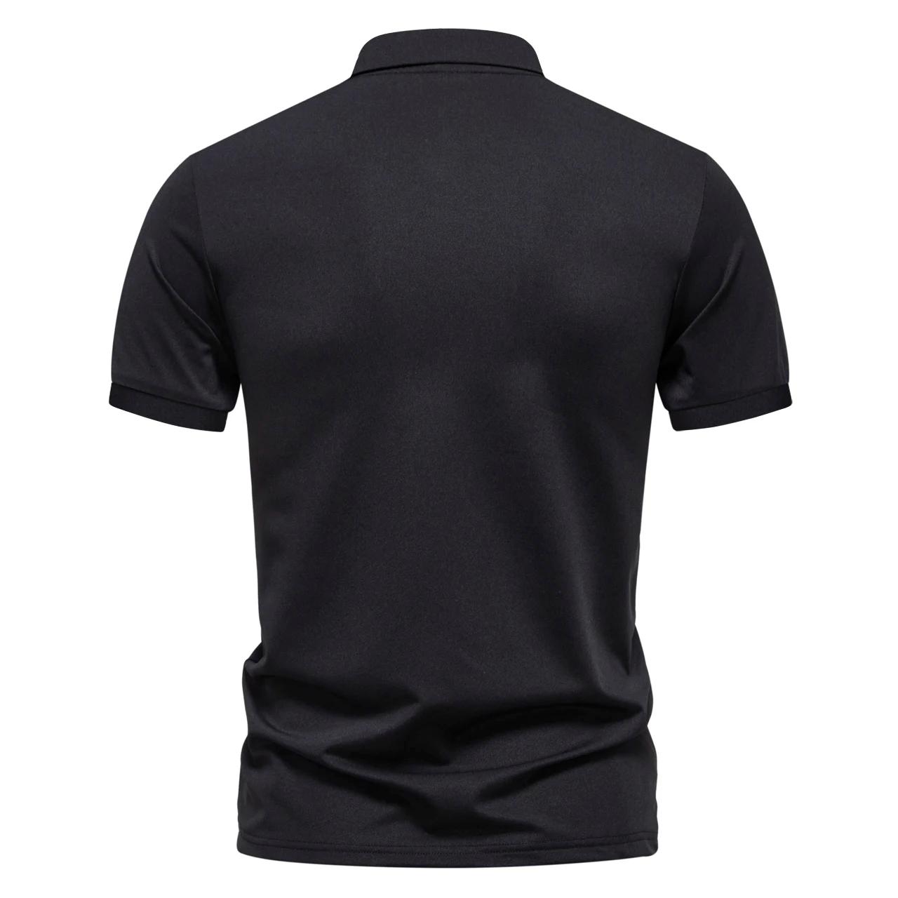 POLO à manches courtes à séchage rapide, pour Sports de plein air et Fitness, haut à revers en maill