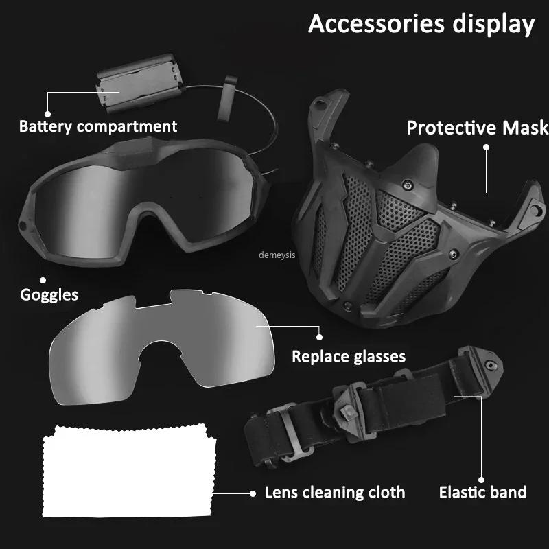 Masque Airsoft lunettes détachables avec ventilateur Anti-buée masque de protection tactique Paintba