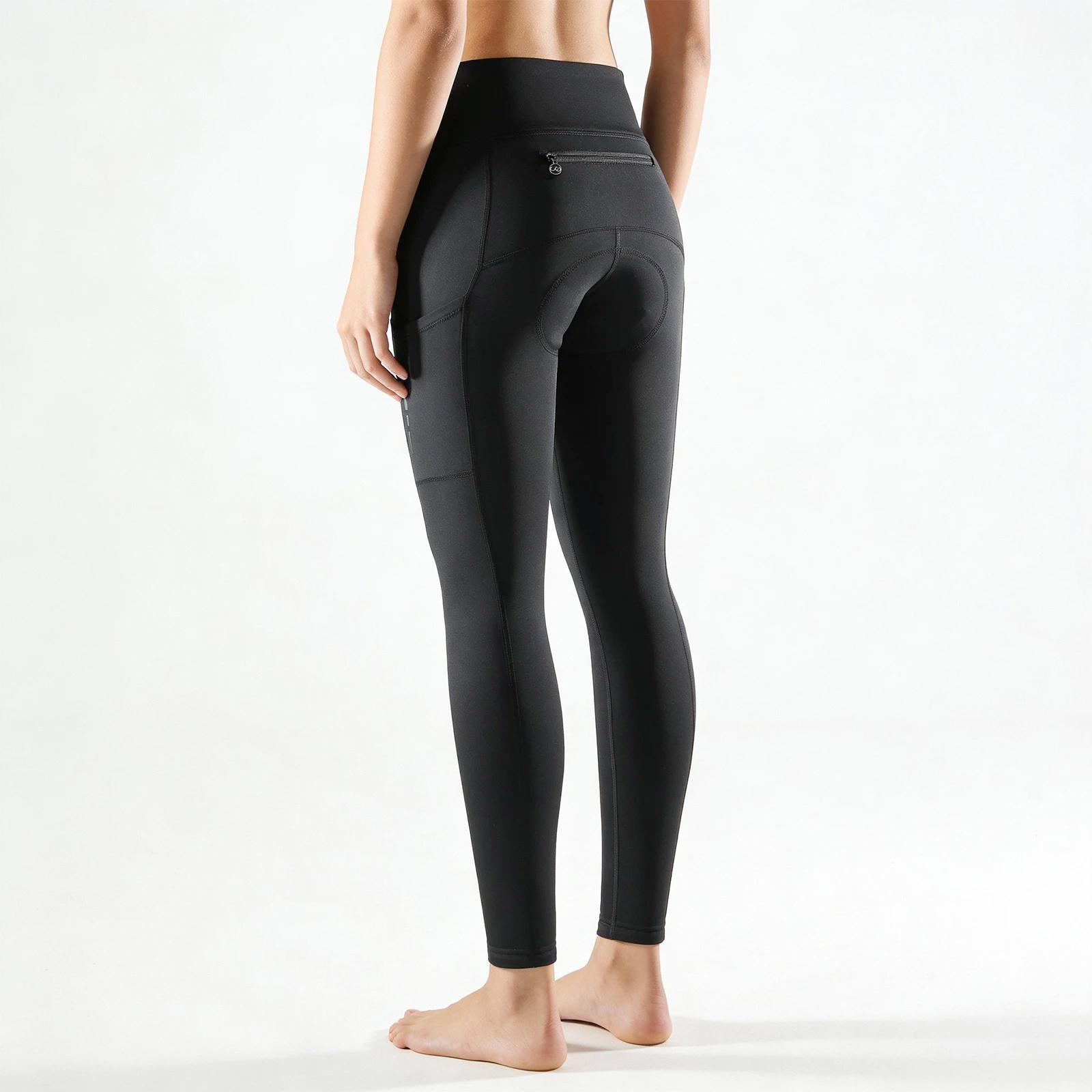 WOSAWE femmes pantalons de cyclisme coupe-vent rembourré pantalons longs hiver vtt vélo collants pan