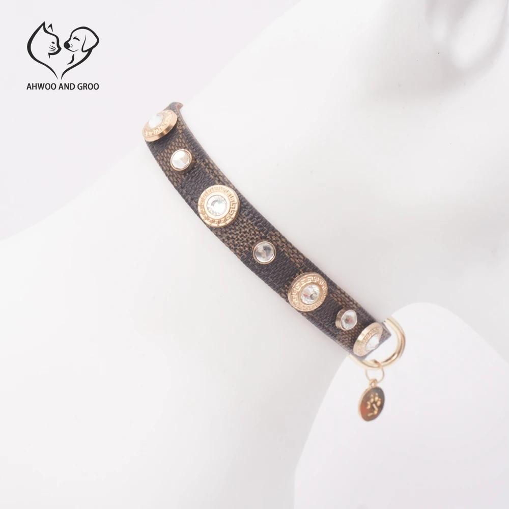 Collier de luxe pour chat, collier pour animaux de compagnie trèfle porte-bonheur, en cuir PU, régla