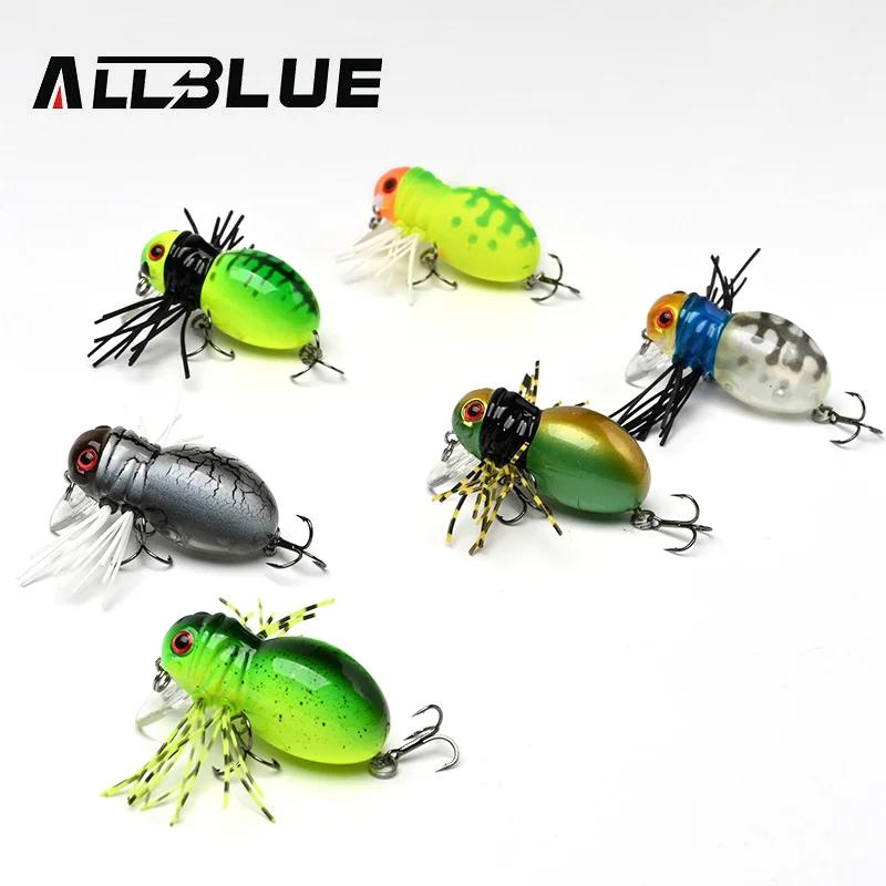 ALLBLUE FATSO SPIDER Topwater peu profond manivelle 41MM 6.2G roulant insecte leurre de pêche Wobble