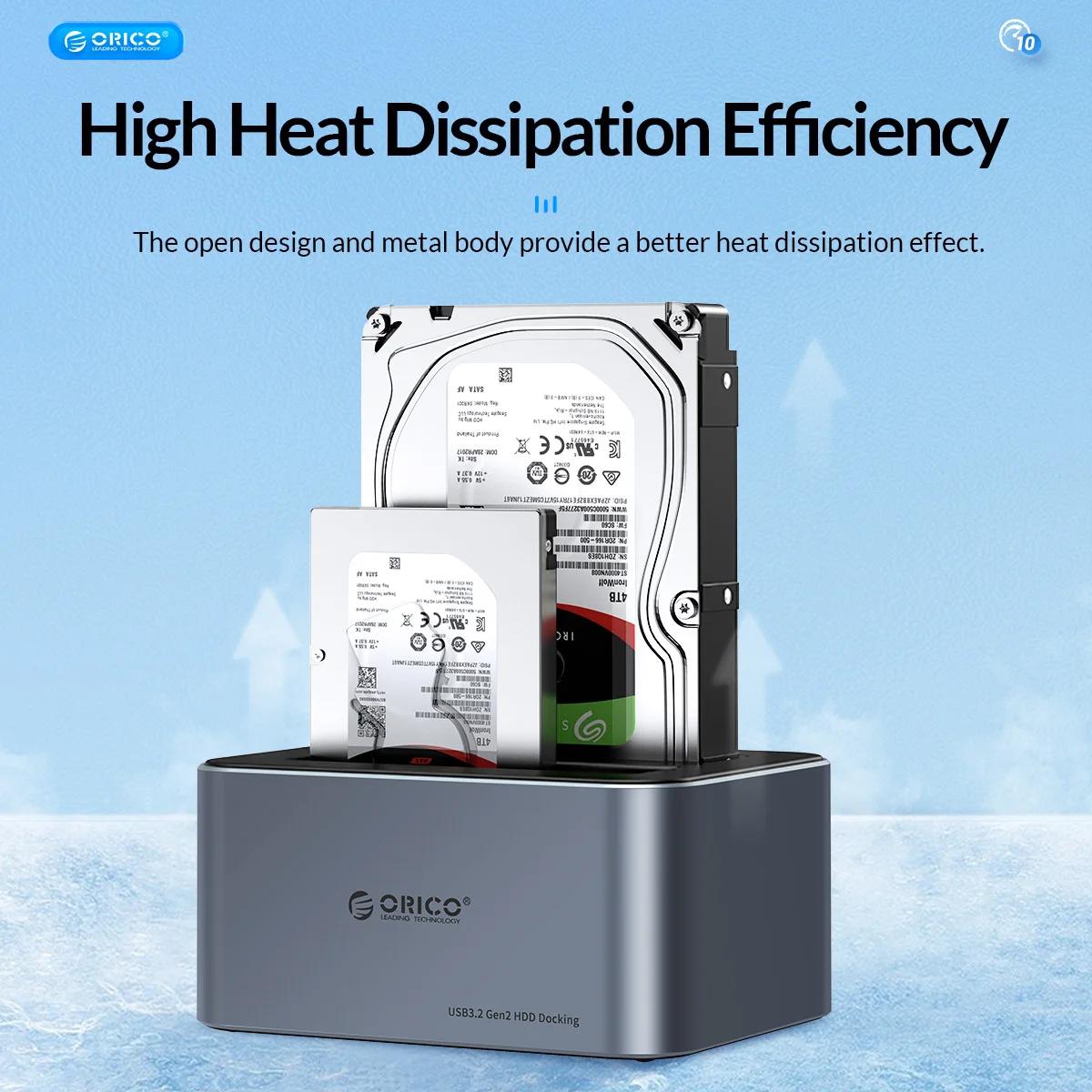 ORICO-Station de disque dur en aluminium pour touristes, type-c, 10Gbps, avec clone hors ligne, boît