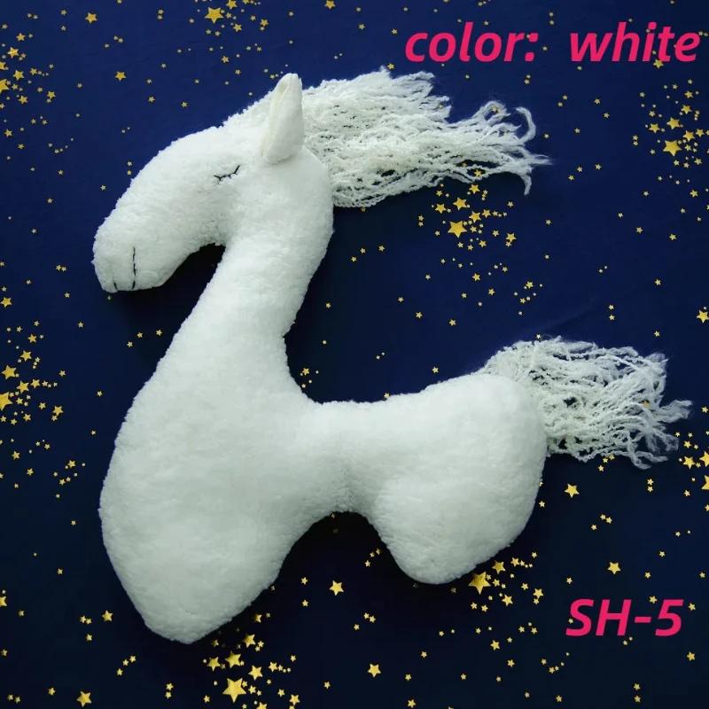 Accessoires de photographie pour nouveau-nés, licorne, cheval de pose, coussin, couverture, arrière-