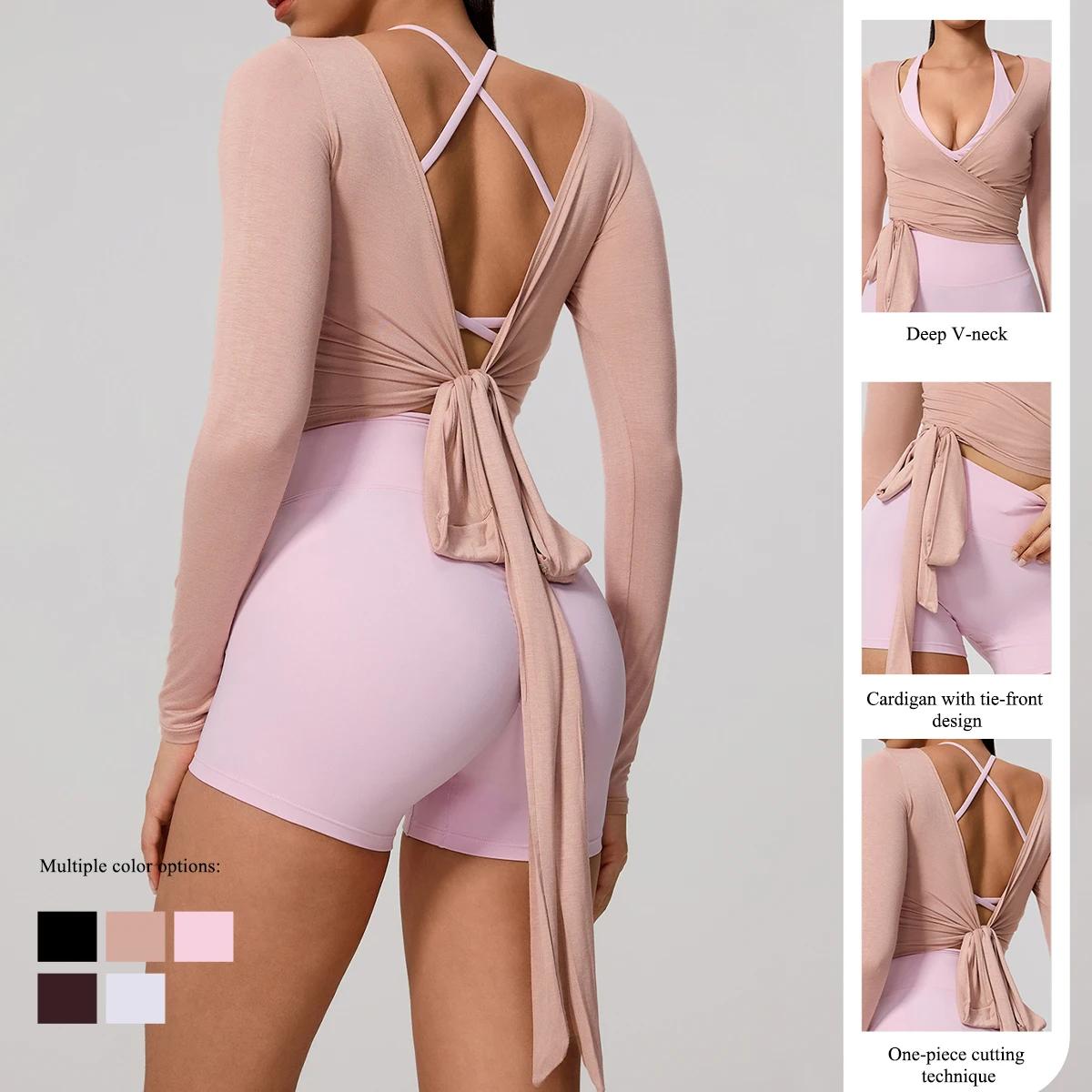 Nouveau haut de yoga une pièce à manches longues pour femme, idéal pour l'entraînement, le ballet et