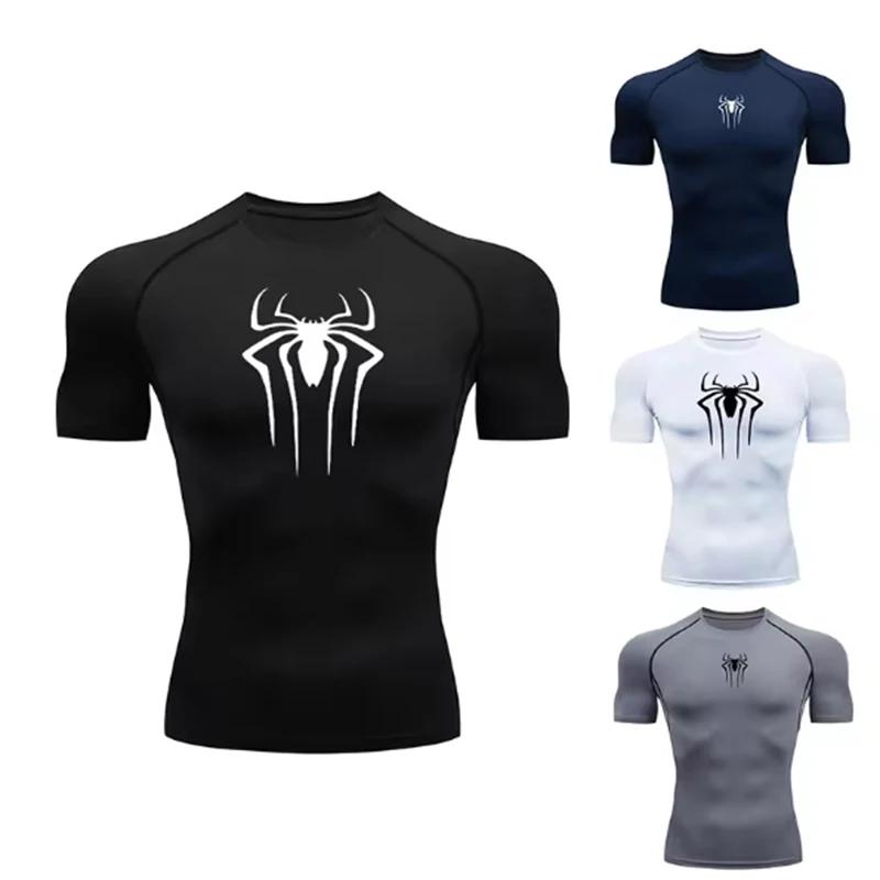 2026 Compression t-shirt hommes à manches courtes Sport t-shirts Fitness course vêtements de Sport h