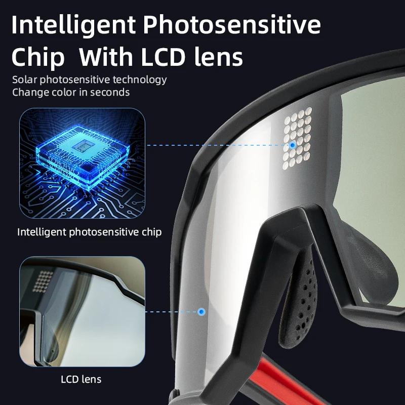 ROCKBROS Smart LCD lunettes photochromiques cyclisme lunettes polarisées UV400 électronique changeme