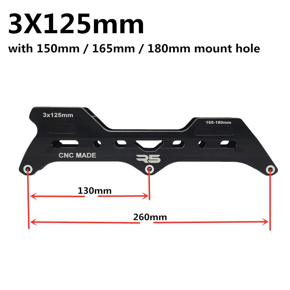 Cadre patins à roues alignées 3 roues 165mm alliage conversion slalom patinage vitesse 3*110mm 246mm