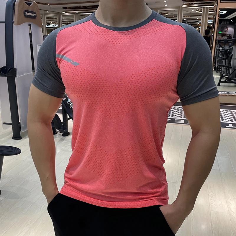 Chemise de course à manches courtes pour hommes, haut de sport en plein air, Jogging, entraînement d