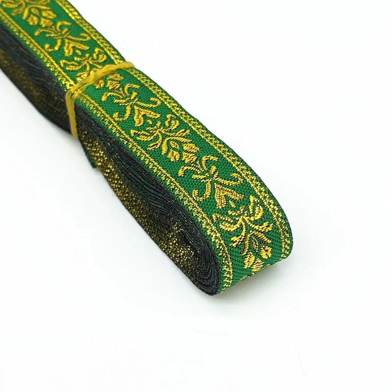 Ruban brodé ethnique Vintage, couleur or argent, 7 yards, 20mm 25mm, garniture en dentelle Boho, sac