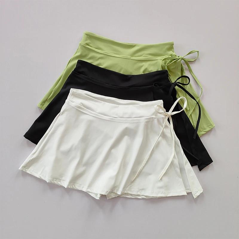 Jupe sport yoga tennis badminton pantalon demi-corps séchage rapide poche fendue côté