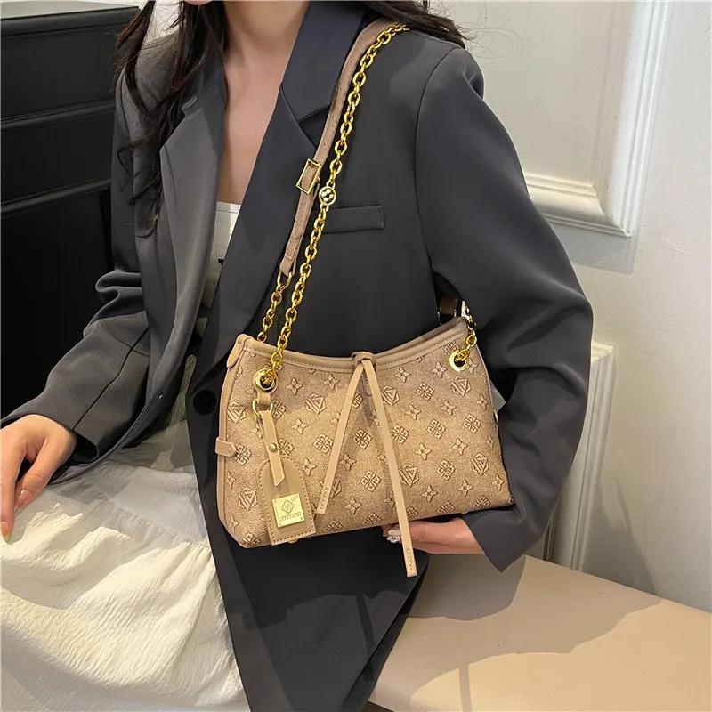 Sac fourre-tout grande capacité avec bandoulière chaîne – Sac à main imprimé à porter à l'épaule ou