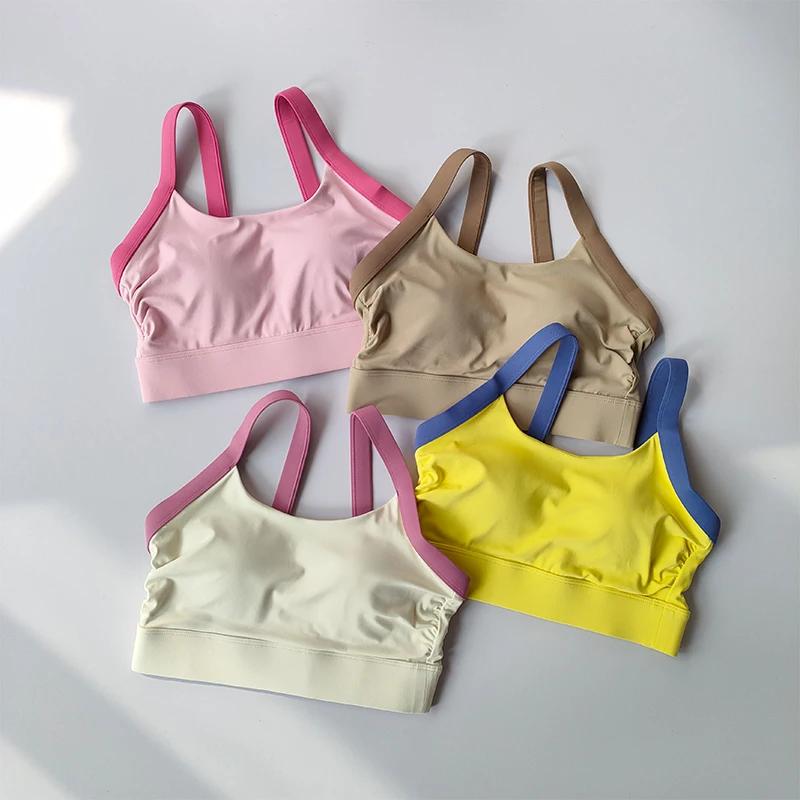 Soutien-gorge de sport à dos ouvert pour femme, sous-vêtements de course, yoga, fitness, gym, haut c