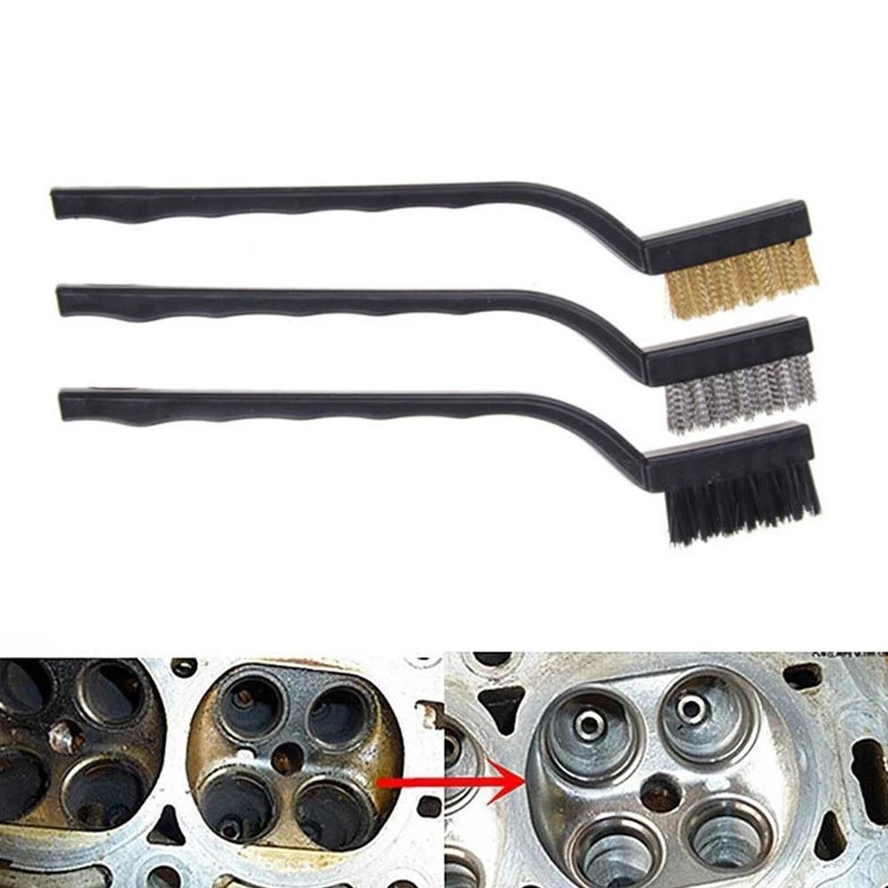 Brosse métallique en cuivre et Nylon, 17cm, en acier inoxydable, gommage de la rouille, outils de ne