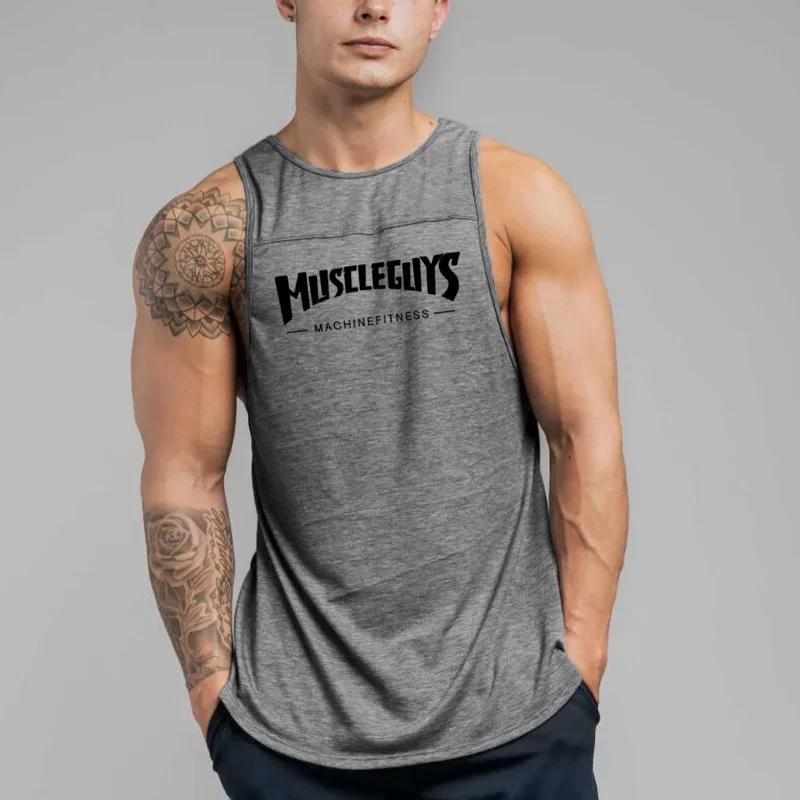 Gilets en coton pour hommes, absorbant la sueur, rafraîchissant, Fitness, confortable, sport décontr