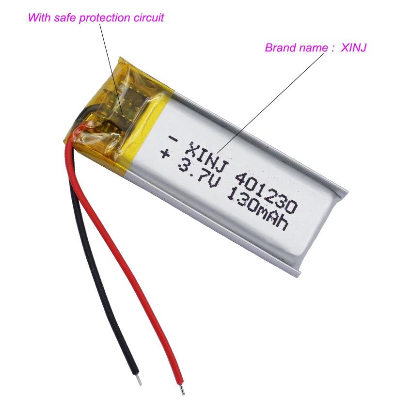 Batterie articulation po polymère aste, 3.7V, 130 mAh, 401230 pour casque Satnave, haut-parleur Blue