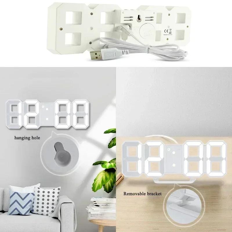 Horloge de bureau numérique horloge de bureau électronique décorative murale avec Mode lumineux régl
