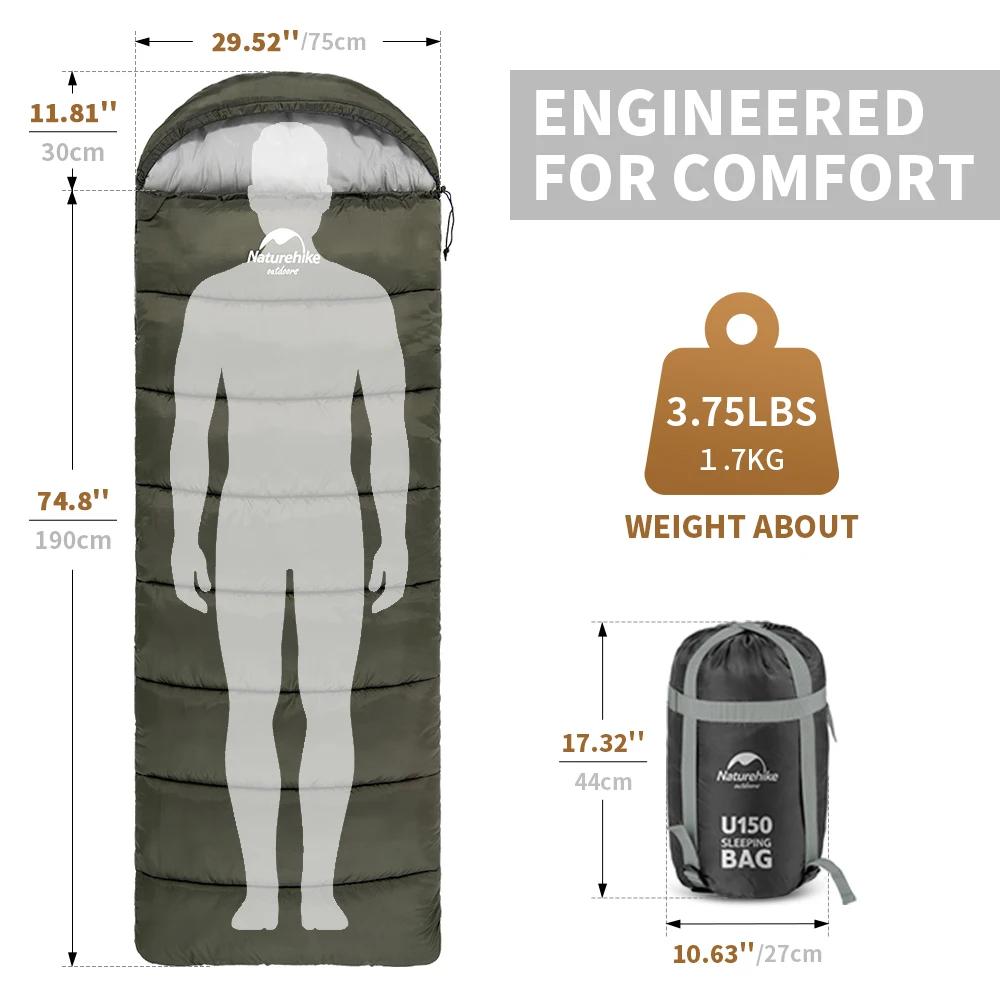 Natureifa-Sac de couchage ultraléger, enveloppe portable compacte, couette en coton, voyage en plein