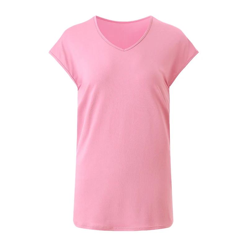4/1 pièce été automne femmes couleur unie basique polyvalent à manches courtes T-shirt sport décontr