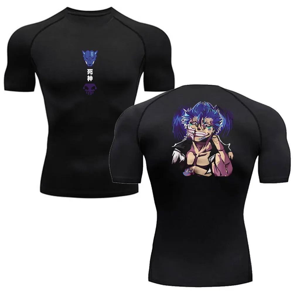 Anime chemise de Compression de blanchiment hommes Fitness Gym Sport course T-Shirt Rashgard hauts T